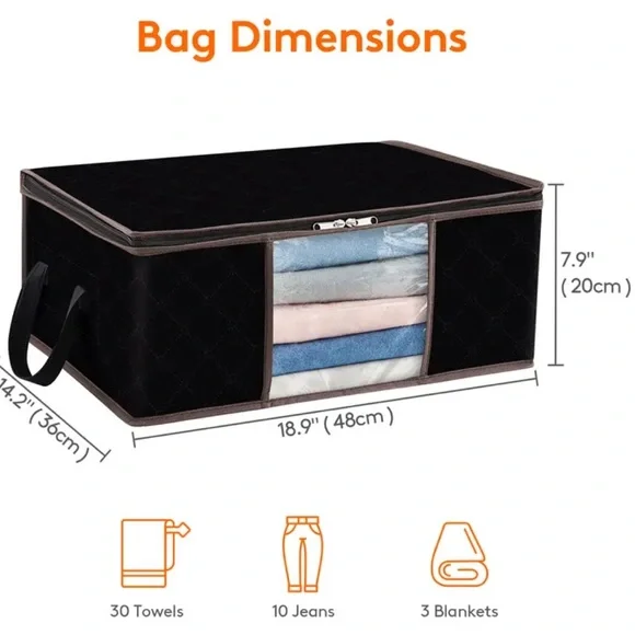 Black Fabric Storage Organizer NWOT - Picture 3 of 5